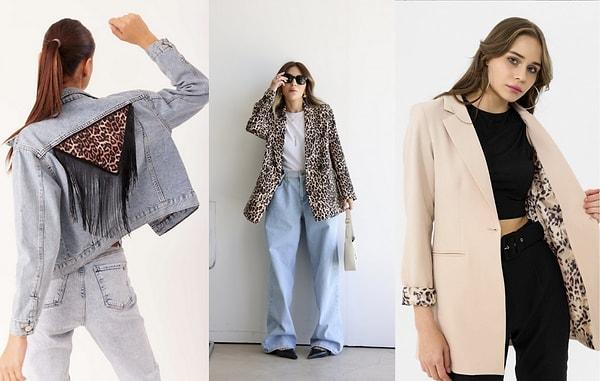 Modanın büyülü dünyasında leopar deseni artık her türlü stilinize adapte olabilir. Klasik bir siyah kombinle leopar desenli bir ceketi imza parçanız olarak kullanabilirsiniz.