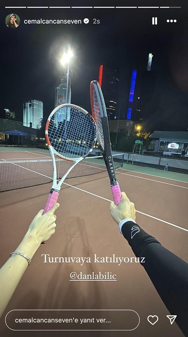Danla Bilic ve Cemal Can Canseven, tenis turnuvasına katılmaya karar verdi.