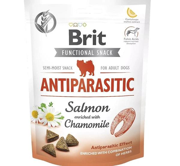 6. Köpek atıştırmalıkları içinde en çok tercih edilen Brit Care Functional Snack parazit önlemek için ideal bir ürün.
