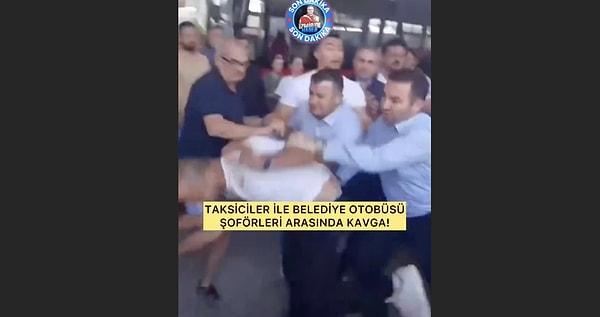 İzmir’de bir taksi şoförü, bir otobüs şoförü ile yaşadığı tartışmanın ardından otobüsün camlarını demir levye ile indirdi.
