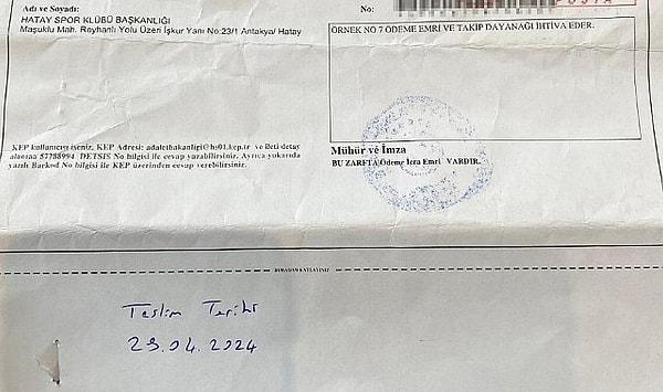 Süper Lig’de kalma mücadelesi veren Atakaş Hatayspor'a Futbol Federasyonu’ndan haciz gönderildi.
