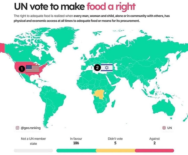 4. Yemeği insan hakkı yapmayı planlayan tasarıya verilen oy.