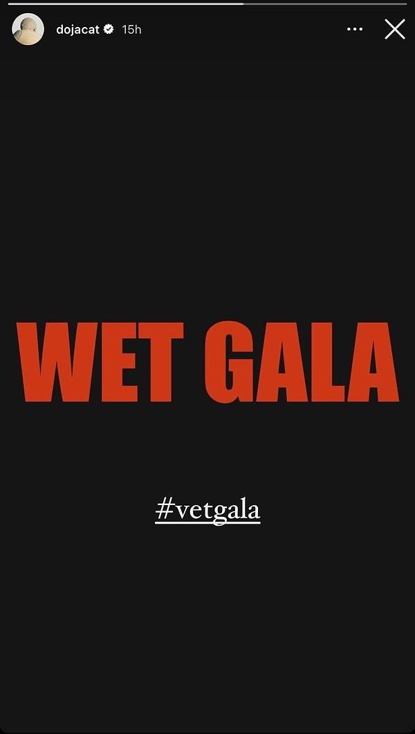 Doja Cat Met Gala'ya ıslak katılarak Wet Gala etiketini paylaştı.