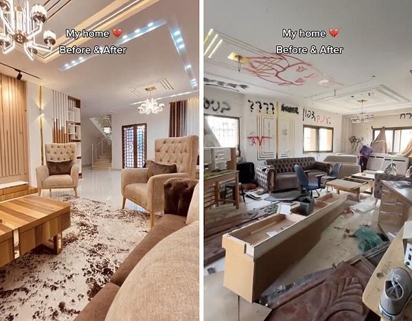 'islam.abu.mohsen' isimli sosyal medya kullanıcısı, Gazze'deki evinin eski ve yeni görüntülerini paylaştı.