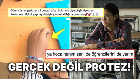 Yaptığı Protez Kola Bileklik Yapan Öğrencisini Paylaşan Öğretmen Herkese Duygu Seli Yaşattı!