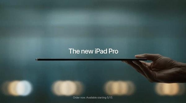 Yeni iPad Pro reklamı televizyona ulaşmayacak.