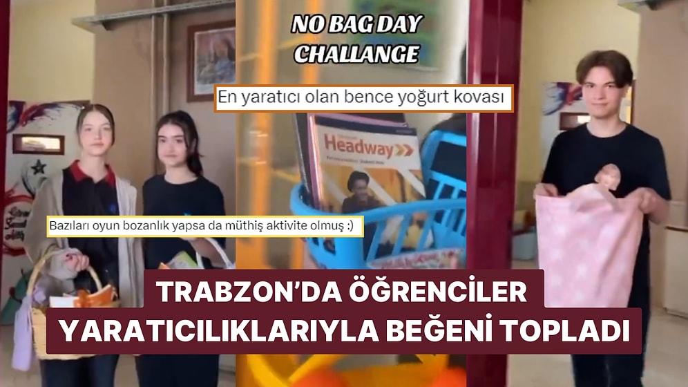 Trabzon'daki Öğrenciler Çantasız Bir Gün Geçirerek Yaratıcılıklarını Ortaya Koydu