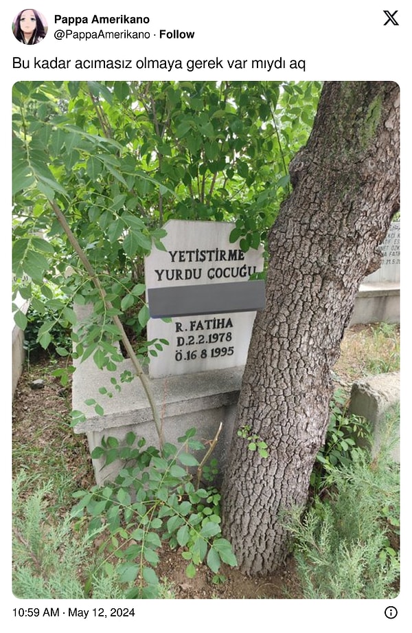 En son gündeme gelen mezar taşında ise "Yetiştirme Yurdu Kızı" ibaresi bulunuyordu.