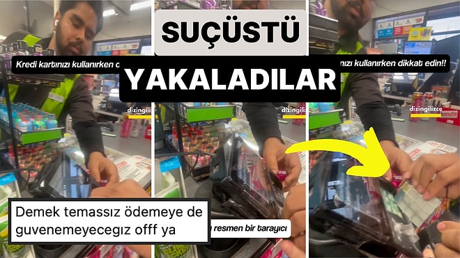 Bir Markette Alışveriş Yapan Çift Ödeme Yaptıkları Sırada Pos Cihazındaki Tarayıcıyı Farkedince Olay Çıktı