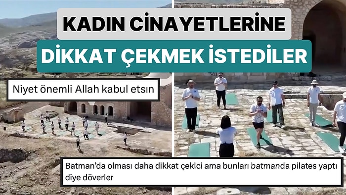 Batman'da 16 Erkek Kadın Cinayetlerine Dikkat Çekmek İçin Hasankeyf Kalesi'nde Pilates Yaptı