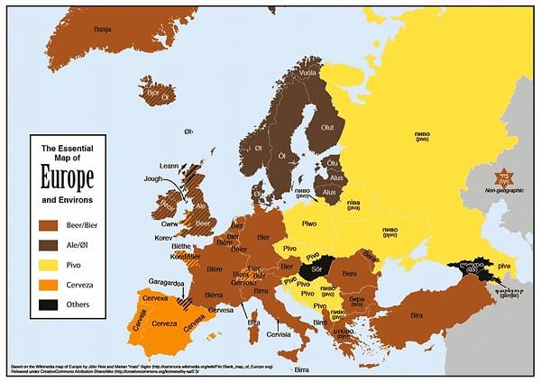 7. Biranın ismine göre Avrupa'nın ayrıldığı 4 kategori.