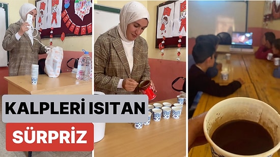 Sıcak Çikolatanın Ne Olduğunu Bilmeyen Öğrencilerine Yaptığı Sürprizle Kalpleri Sıcacık Yapan Köy Öğretmeni