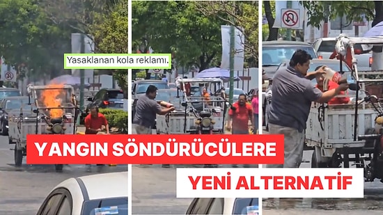 Ne Denedilerse Olmadı: Meksika'da Alev Alan Motoru En Sonunda ''Kola'' Söndürmeyi Başardı!