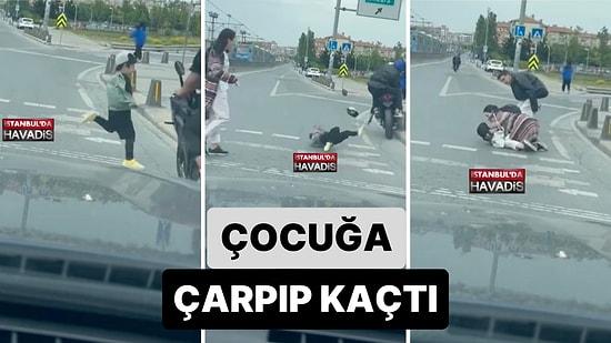İstanbul Gaziosmanpaşa'da Bir AVM'nin Önünde Motosikletli Bir Şahıs 6 Yaşındaki Çocuğa Çarpıp Kaçtı