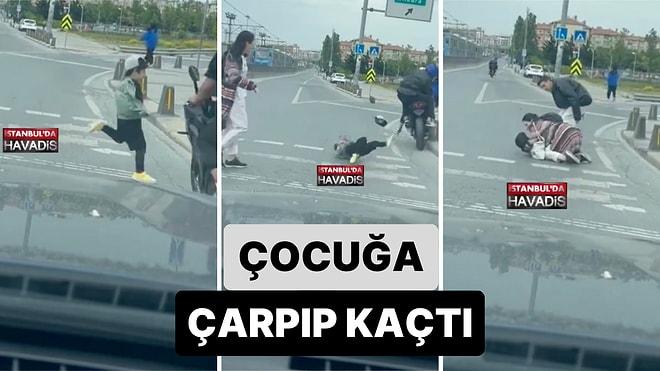 İstanbul Gaziosmanpaşa'da Bir AVM'nin Önünde Motosikletli Bir Şahıs 6 Yaşındaki Çocuğa Çarpıp Kaçtı