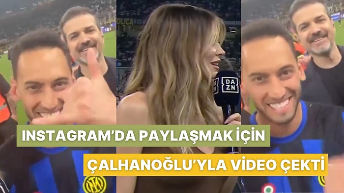 Hakan Çalhanoğlu'yla Röportaj Yapan Diletta Leotta Bir de Kendi Instagram'ı İçin Video İstedi!