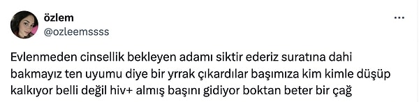 Ardından bir kadın kullanıcı şu tweet'i atınca ortalık birbirine girdi.