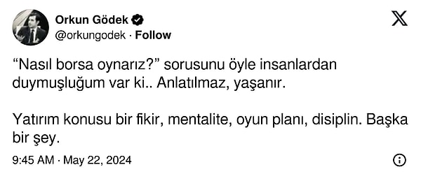 Yatırımın gerçek disiplin olması bir yana,