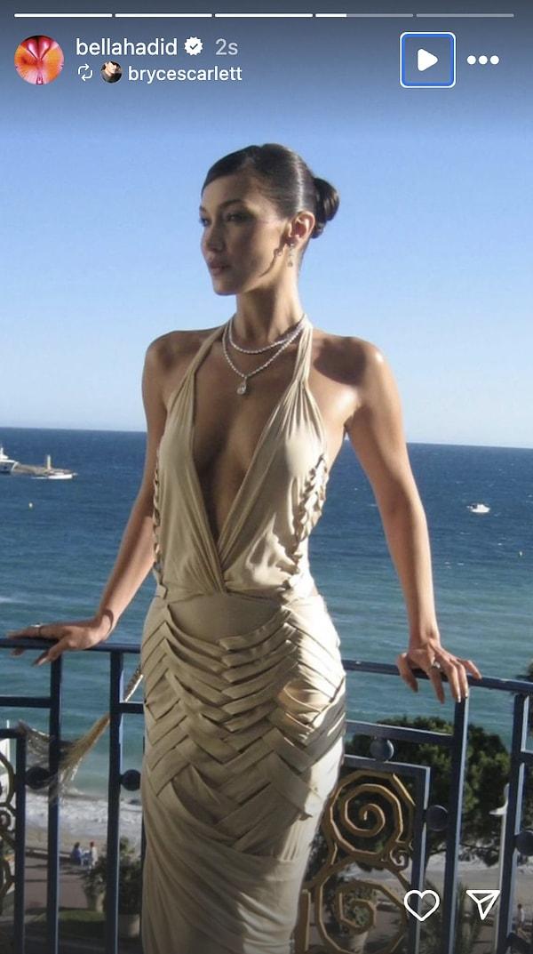 Bella Hadid Cannes'da rüzgar gibi esti.