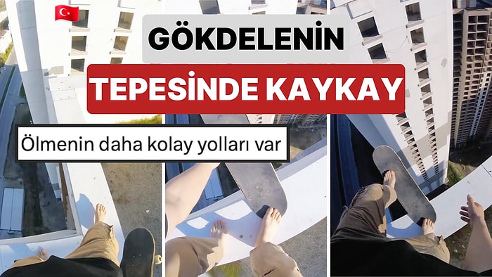 40 Katlı Gökdelenin Tepesinde Kaykay Videosu Çeken Mustada Kurt'un O Anlarını İzlerken Nefesiniz Kesilecek