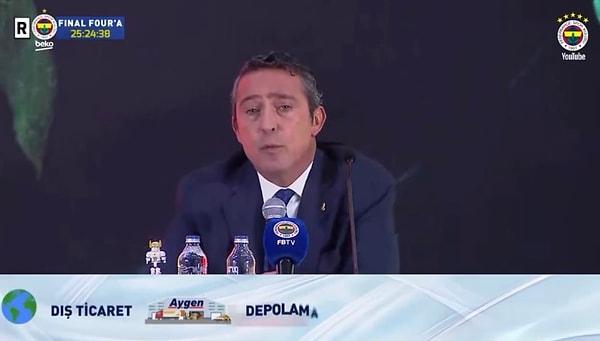 Ali Koç, “Fenerbahçe'yi şampiyon yapmayacak güçlerin kim olduğunu merak ediyorsa aynaya baksın, bir tanesi de kendisi!” ifadelerini kullandı.