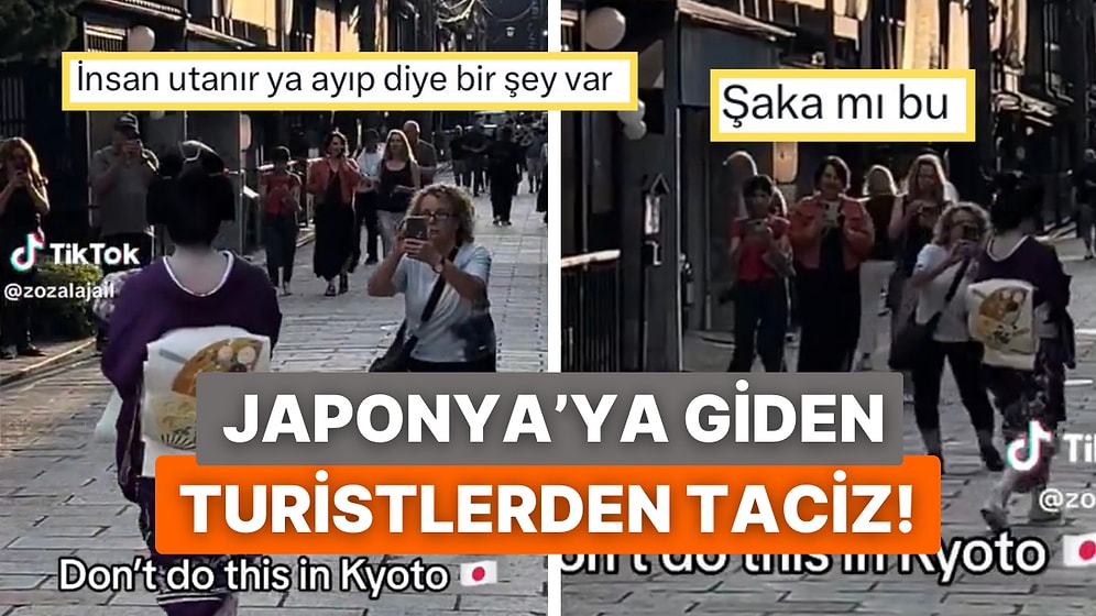 Japonya’ya Giden Turistlerin Geleneksel Kıyafetlerle Gezen Halkı Taciz Ettiği Anlar Gündem Oldu