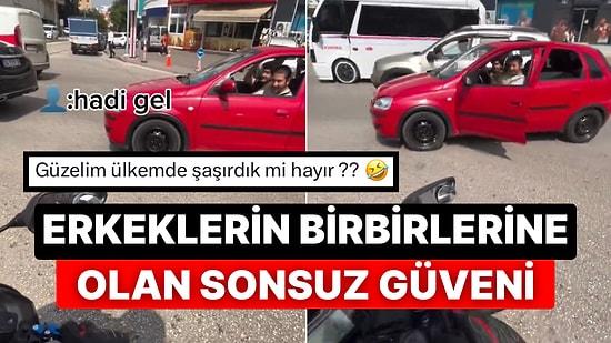 Erkeklerin Birbirine Güvenme Hızı Şaşırtmadı: Adana’da İki Kişi Trafikte Araçlarını Değiştirdi