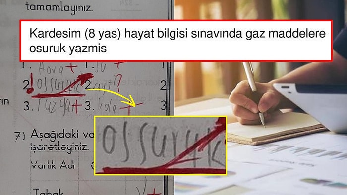 8 Yaşındaki Kardeşinin Sınav Kağıdındaki İlginç Cevabı Görünce Küçük Dilini Yutan Twitter Kullanıcısı