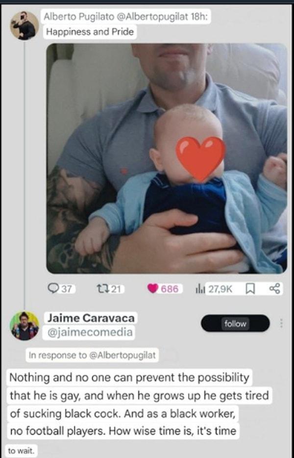 Olay pazartesi günü,  İspanyol komedyen Jaime Caravaca'nın Madrid'deki sahnesinde patlak verdi. İspanyol baba, 3 aylık oğlu ile fotoğrafını paylaşarak 'Gurur ve sevinç' notunu düştü.