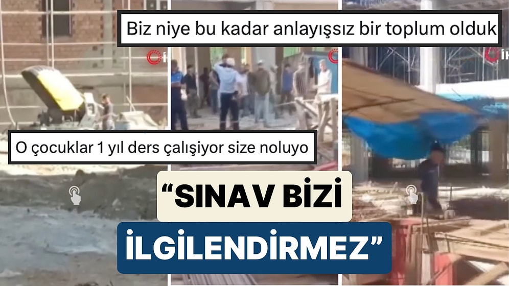 İnşaat İşçileri "Sınav Bizi ilgilendirmez" Diyerek Çalışmaya Devam Edince Duruma Polis Müdahale Etti