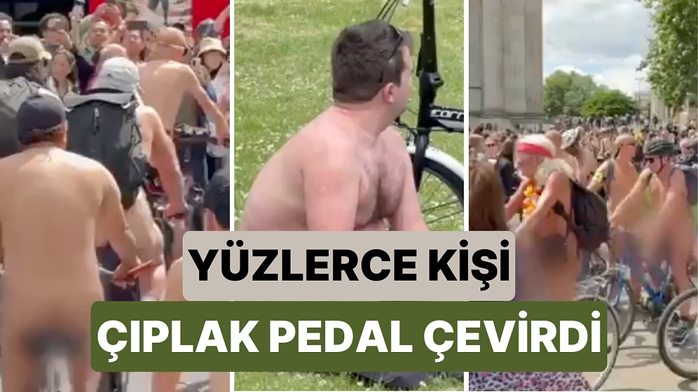 Londra'da Bisiklet Kazalarını ve Fosil Yakıtları Protesto Etmek İsteyen Bir Grup Çıplak Şekilde Bisiklet Sürdü