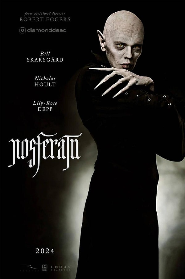 Written and directed by renowned horror filmmaker Robert Eggers, "Nosferatu" stars Bill Skarsgård as the lead vampire and is set to hit theaters on December 25th.