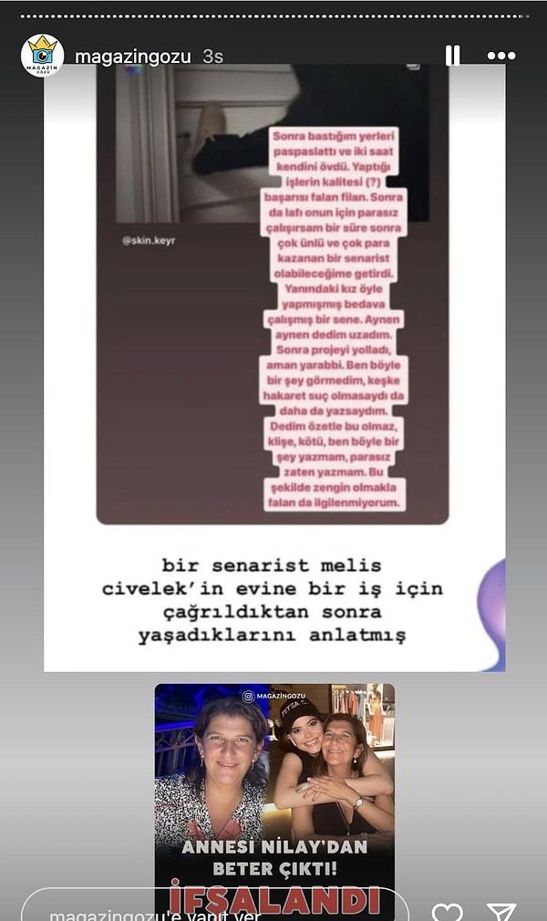 Magazin Gözü adlı Instagram hesabı yaptığı paylaşımda genç bir senaristin hikayesine yer verdi.