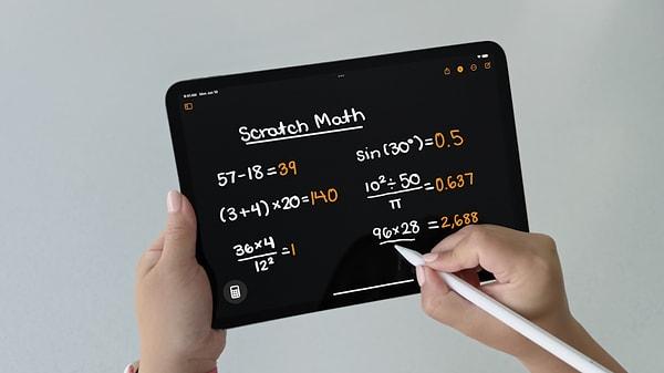 Yeni Math Notes özelliği ile her türlü matematik problemi çözülebilecek.