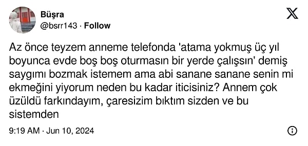 Büşra isimli Twitter kullanıcısı da bu dertten muzdarip. Teyzesinin verdiği tepkiyi anlatan genç öğretmenin bu paylaşımı bir dokundu bin ah işittirdi.