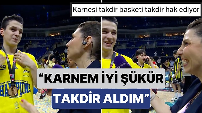 Fenerbahçe Beko'nun 16 Yaşındaki Genç Oyuncusu Ömer Ege'nin Şampiyonluk Konuşması: "Karnem İyi Takdir Aldım"