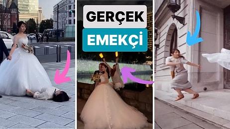 Mükemmel Düğün Fotoğrafları Çekebilmek İçin Büyük Çaba Sarfeden Kadının Güldüren Kamera Arkası Görüntüleri