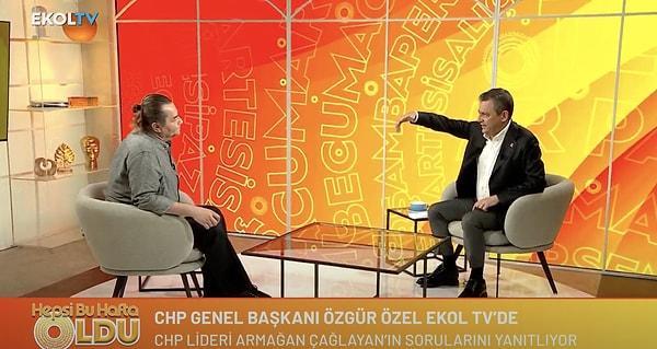 CHP Genel Başkanı Özgür Özel, Ekol TV'de Armağan Çağlayan'ın programında gündeme ilişkin soruları yanıtladı.