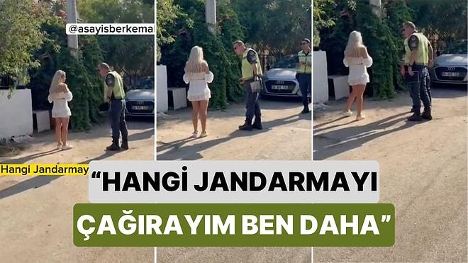 İzmir'de Aracını Yolun Ortasına Park Edince Gelen Jandarma Ekiplerine "Jandarmayı Çağırın" Talebinde Bulundu