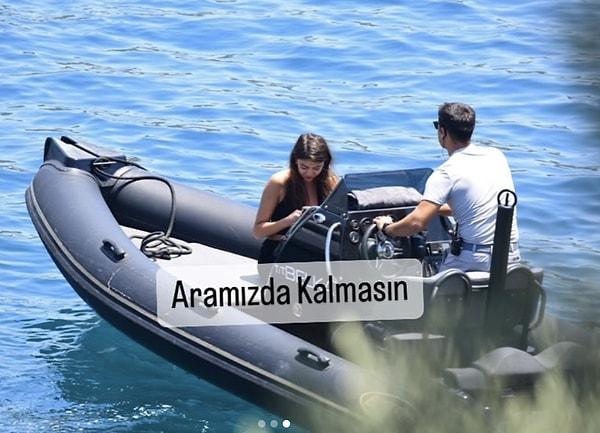 Geceyi teknede beraber geçirdikleri iddia edilen çift, sabah saatlerinde ayrıldı. Çağatay Ulusoy, hanımefendiyi yolcu ettikten sonra bir otele geçti!