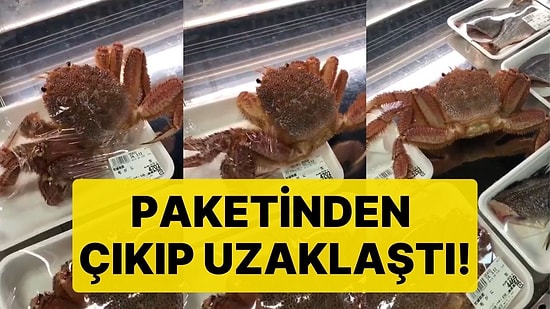 Çin'de İlginç Olay! Markette Satılan Yengeç Ayaklanarak Paketinden Çıktı
