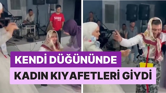 Düğünde Kadın Kıyafetleri Giyip Dans Eden Damat, Unutulmaz Anlar Yaşattı!