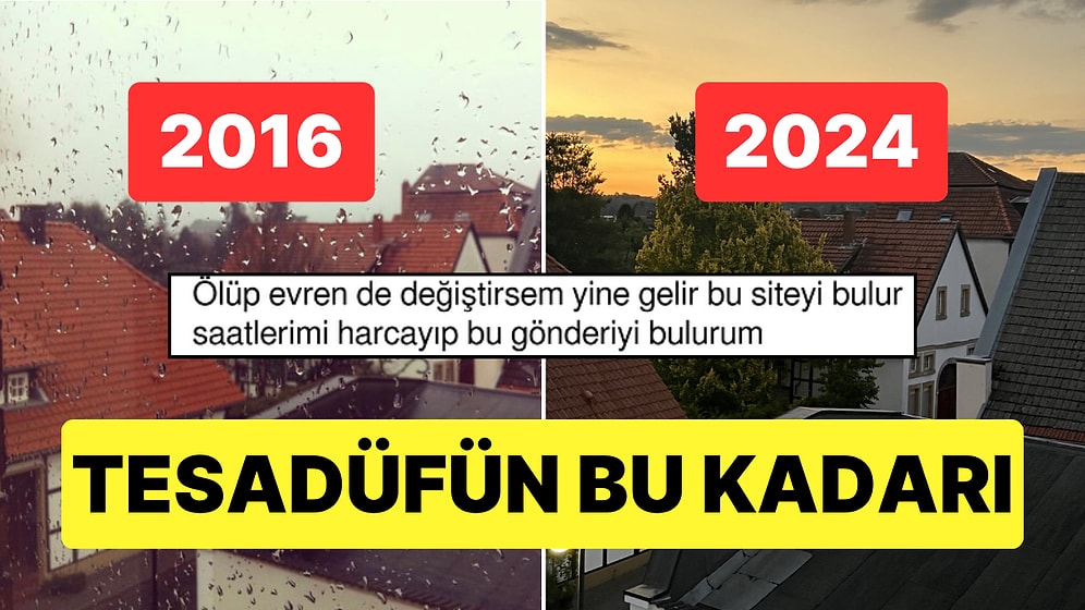 Tam Sekiz Yıl Arayla Aynı Pencereden Fotoğraf Çeken İki Kişinin Pek Bi' Hoş Rastlantısı