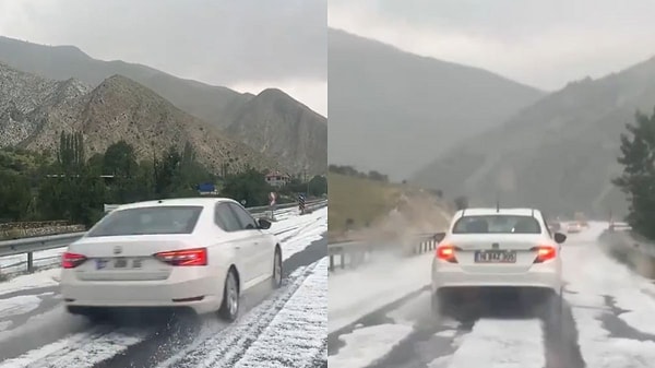 Ülkenin bir kısmı sıcak hava ve ihmaller nedeniyle yangınlarla cebelleşirken, Erzurum ve Kars'ta etkili olan yağışlar kış aylarını aratmadı. Oltu'da yağan kuvvetli dolu nedeniyle yerler beyaza büründü.