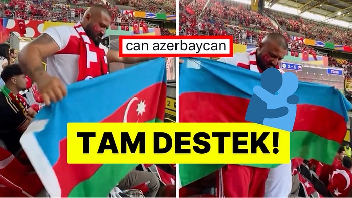 Türkiye-Avusturya Maçına Desteğe Gelen Azerbaycanlı Vatandaş Gönülleri Fethetti