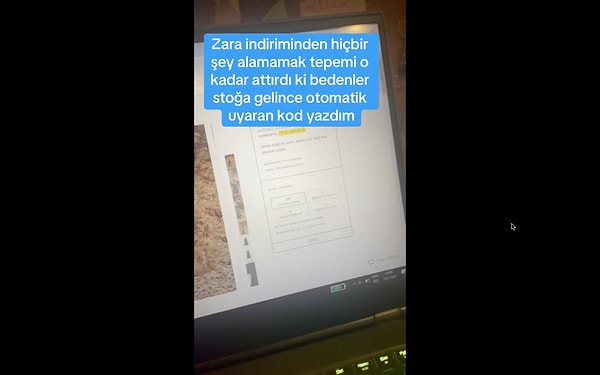 Rahatça stok takibi yapabilmek için kod yazan kadın, indirim günlerini bilgisayar başında geçirenleri biraz üzdü.