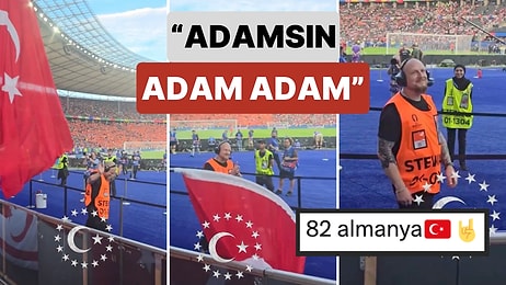 Tribünden Düşen Türk Bayrağını Yerden Kaldıran Alman Görevli Taraftarlardan Alkış Alınca Çok Şaşırdı