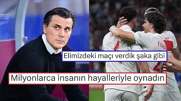 A Milli Futbol Takımı, 2024 Avrupa Futbol Şampiyonası çeyrek finalinde Hollanda’ya 2-1 yenildi ve turnuvaya veda etti. Millilerin ortaya koyduğu performans alkış topladı ancak İtalyan Teknik Direktör Montella'ya tepkilerin ardı arkası kesilmedi. İşte futbolseverlerin yorumları 👇