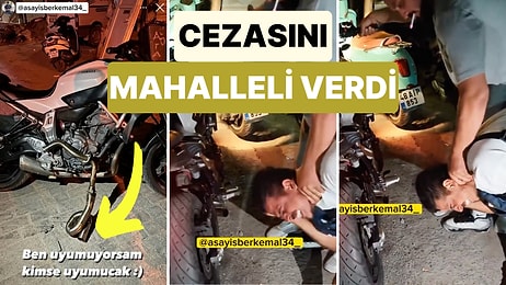 Gecenin Geç Saatinde Motoru ile Gürültü Yapan Sürücüyü Mahalleli Yakalayarak Egzoz Sesini Dinletti