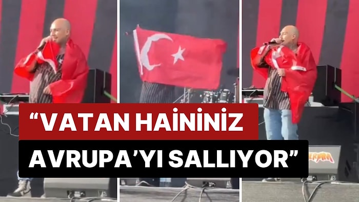 Sahnede Türk Bayrağı Açan Ünlü Sanatçı Ezhel: "Vatan Haininiz Avrupa’yı Türkçe ile Sallıyor”